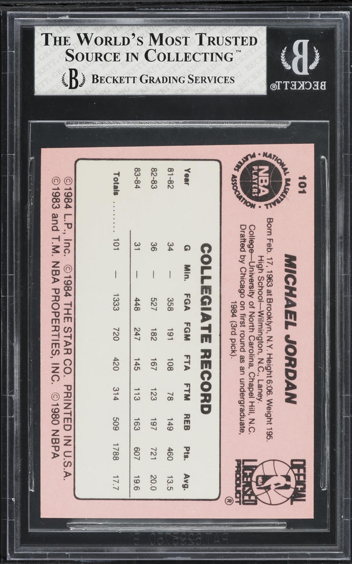 1984 Star Basketball Michael Jordan ROOKIE #101 BGS 7 NRMT