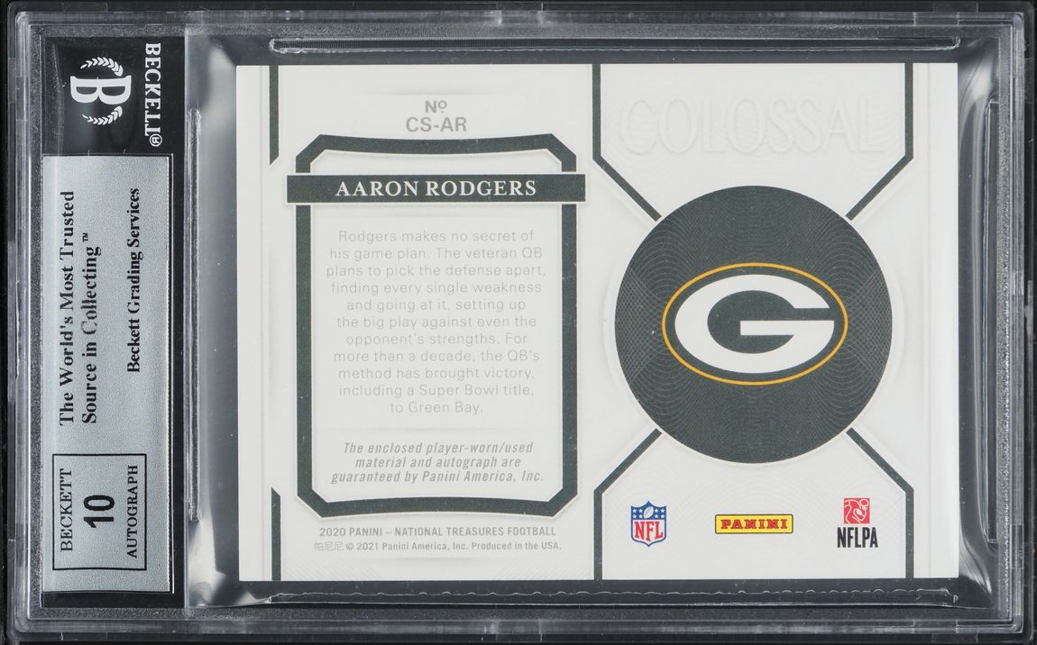 2020 National Treasures Colossal Prime NFL Aaron Rodgers PATCH