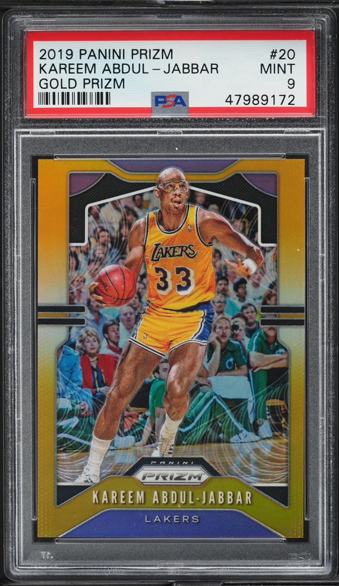 2019 Panini Prizm Gold Kareem Abdul-Jabbar /10 #20 PSA 9 MINT