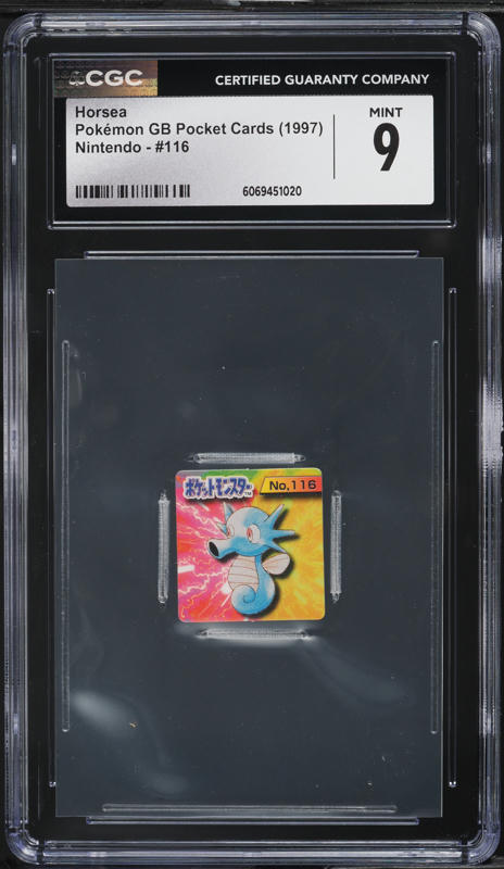 1997 Pokemon Japanese Nintendo GB Pocket Cards Horsea #116 CGC 9 MINT