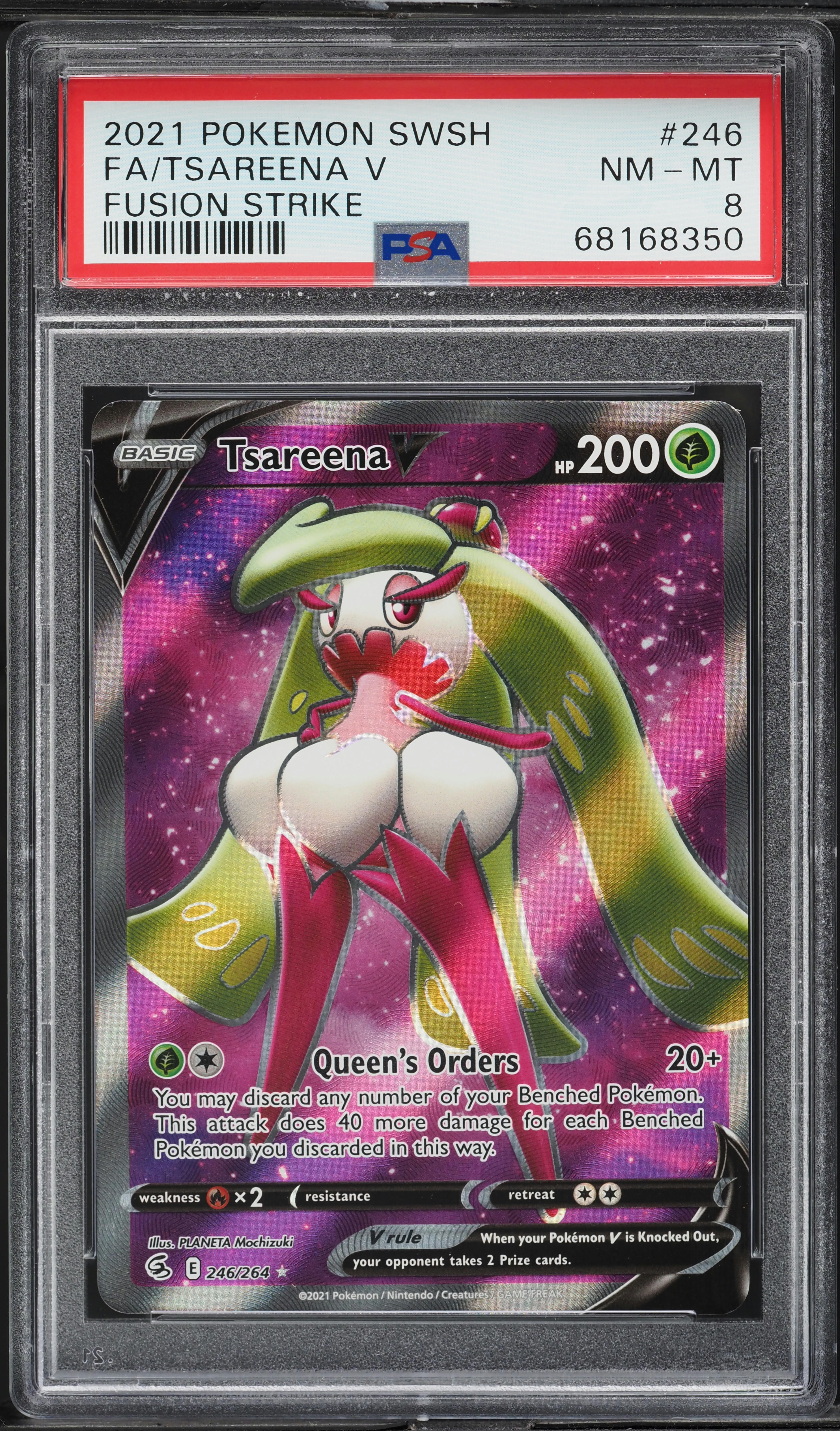 pokemon tsareena card cards Pokemon Fusion Strike Tsareena V #21 Evolves from Steenee Type Tsareena V - SWSH08: Fusion