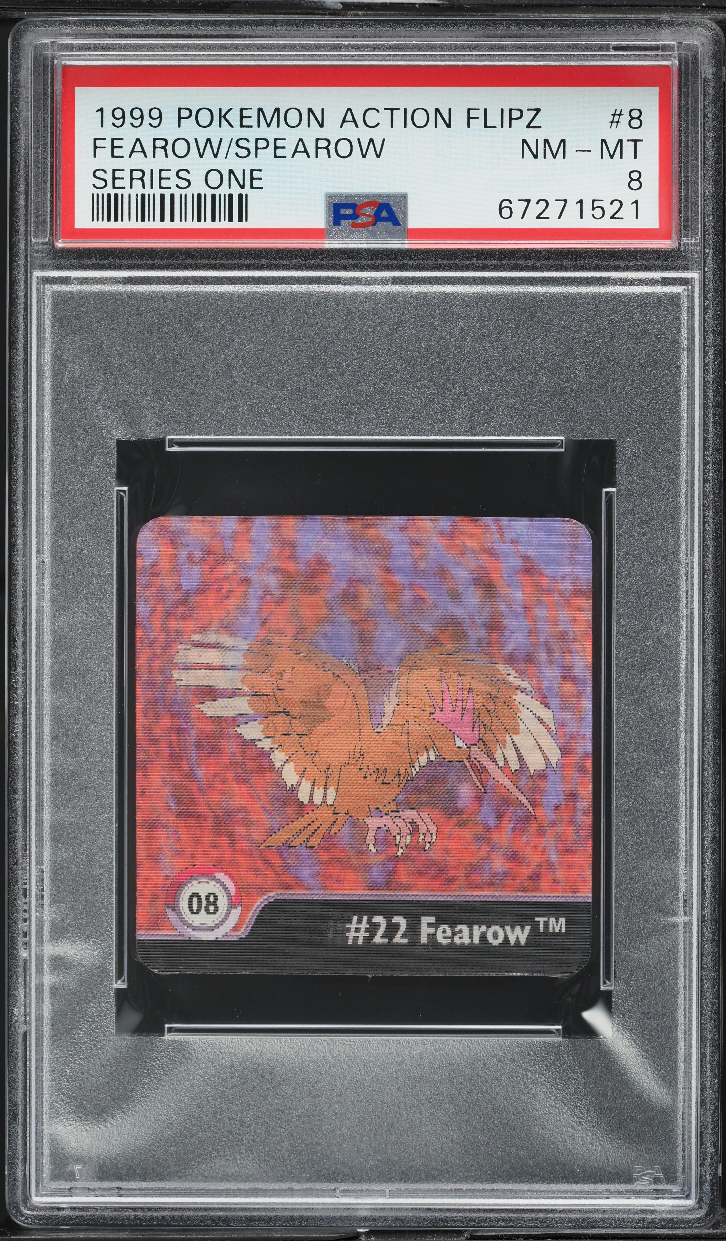 1999 Pokemon Action Flipz Series One Fearow Spearow #8 PSA 8 NM-MT