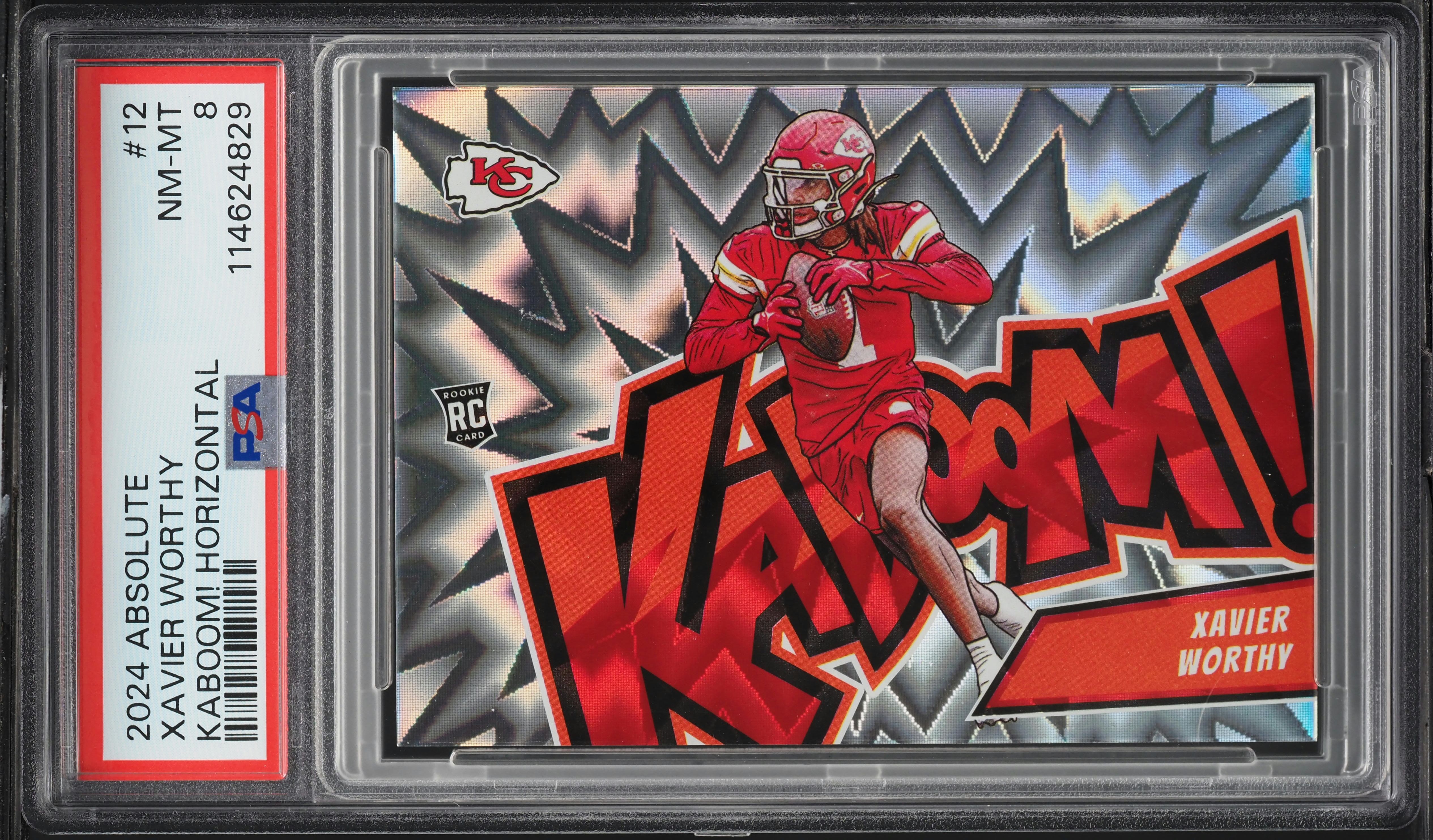 2024 Absolute Kaboom! Horizontal Xavier Worthy ROOKIE #12 PSA 8 NM