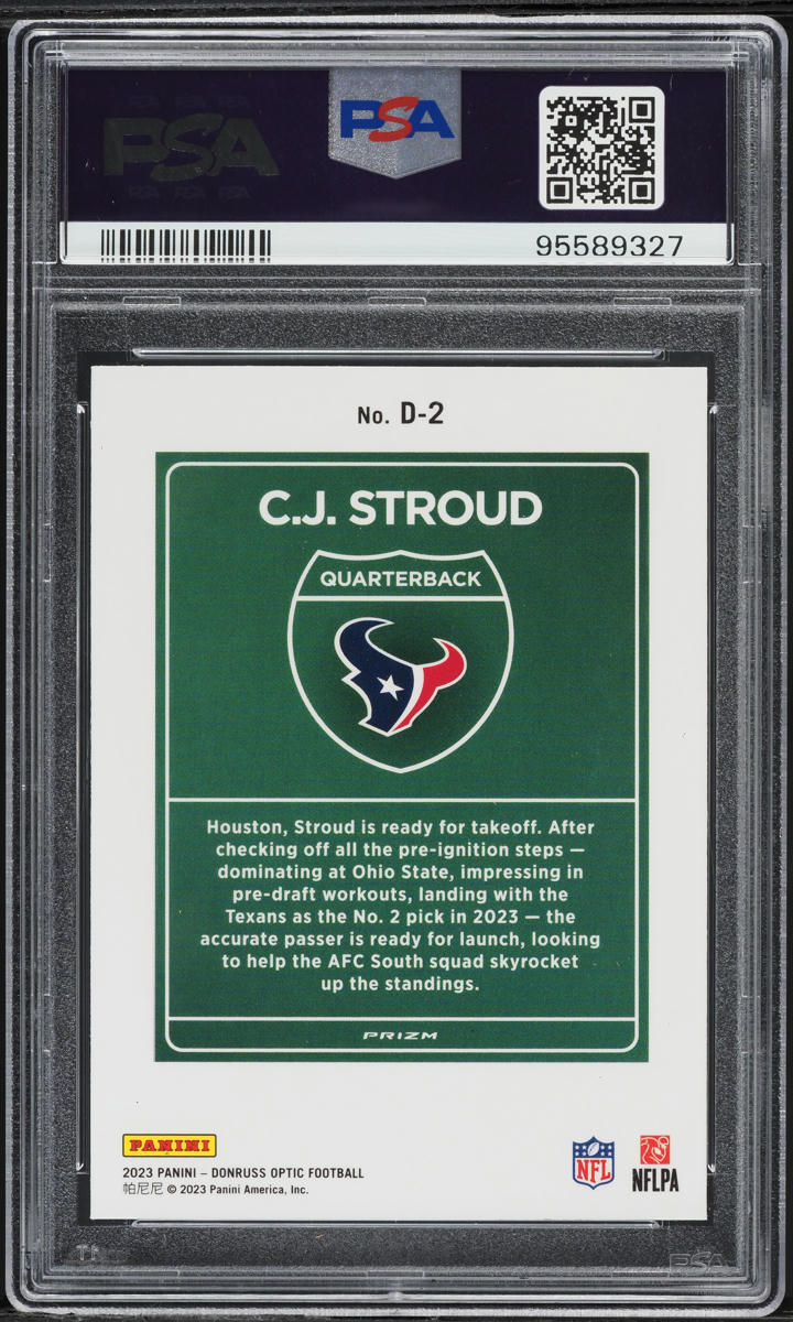 2023 Donruss Optic Downtown! CJ Stroud ROOKIE #D2 PSA 10 GEM MINT