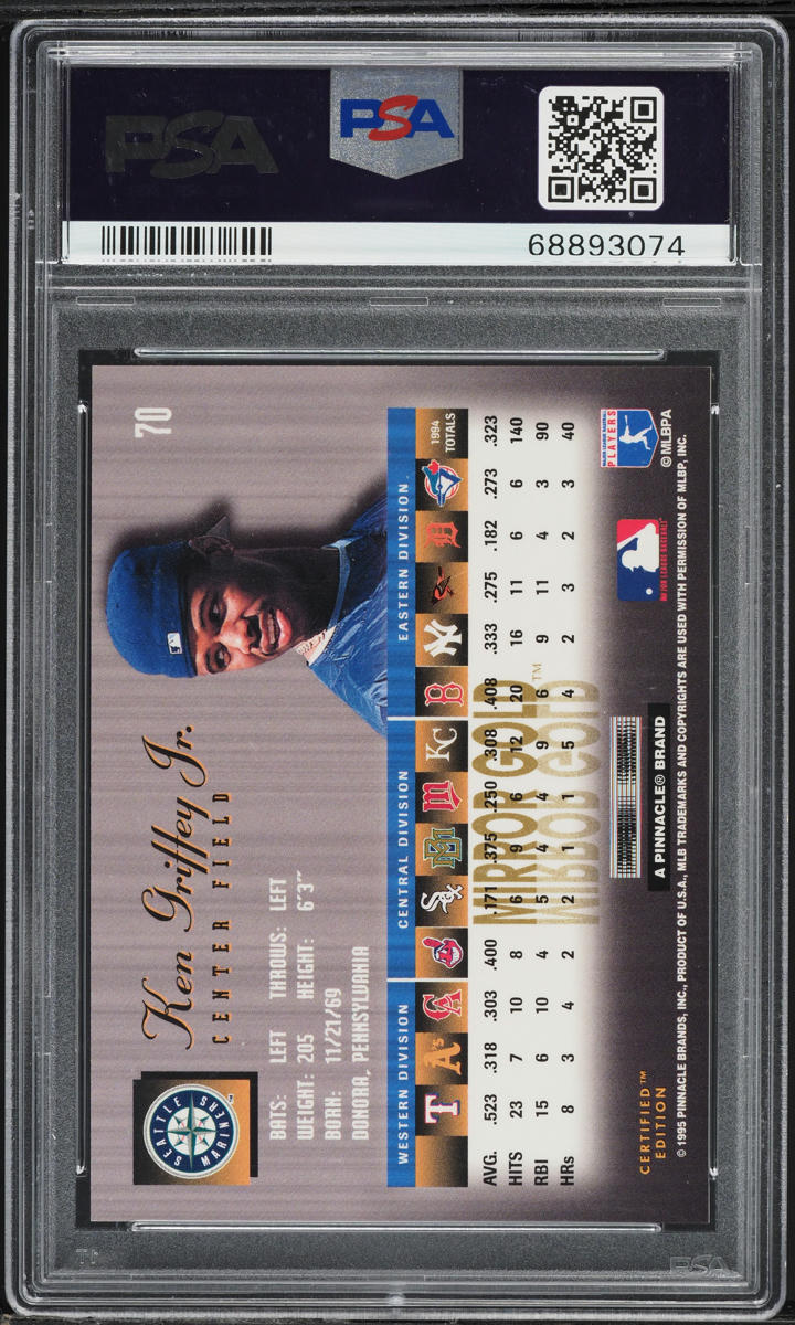 1995 Select Certified Mirror Gold Ken Griffey Jr. #70 PSA 9 MINT