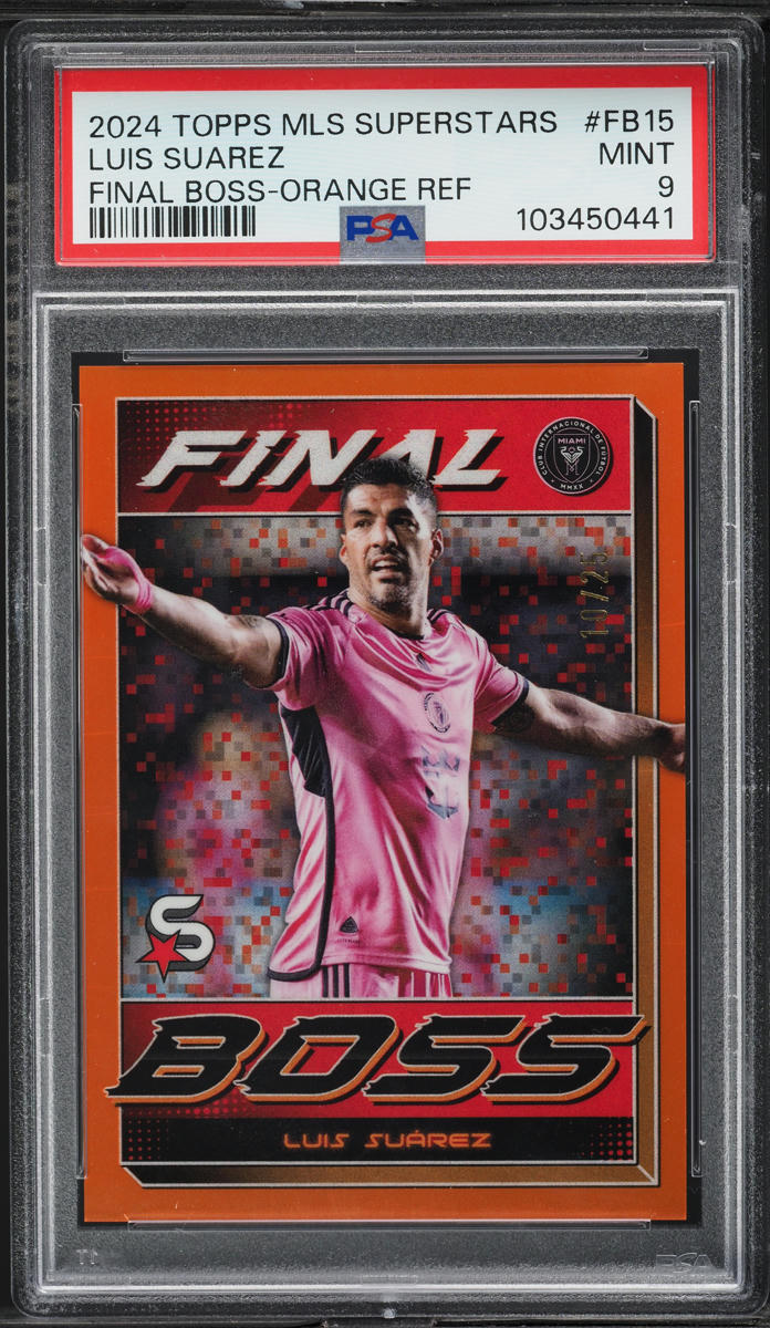 2024 Topps MLS Superstars Final Boss Orange Luis Suarez /25 #FB15 PSA 9 MINT