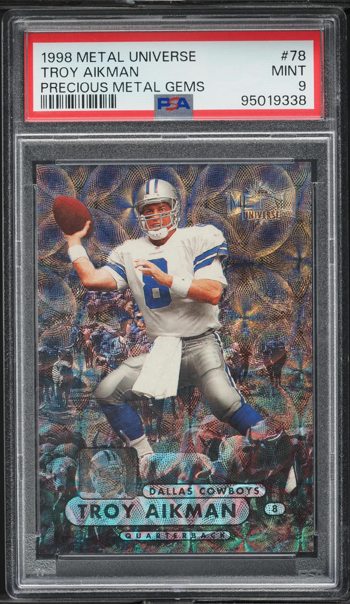 1998 Metal Universe Precious Metal Gems PMG Troy Aikman /50 #78 PSA 9 MINT