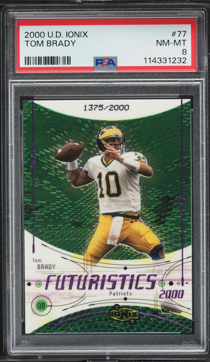 2000 Upper Deck Ionix Tom Brady ROOKIE /2000 #77 PSA 8 NM-MT