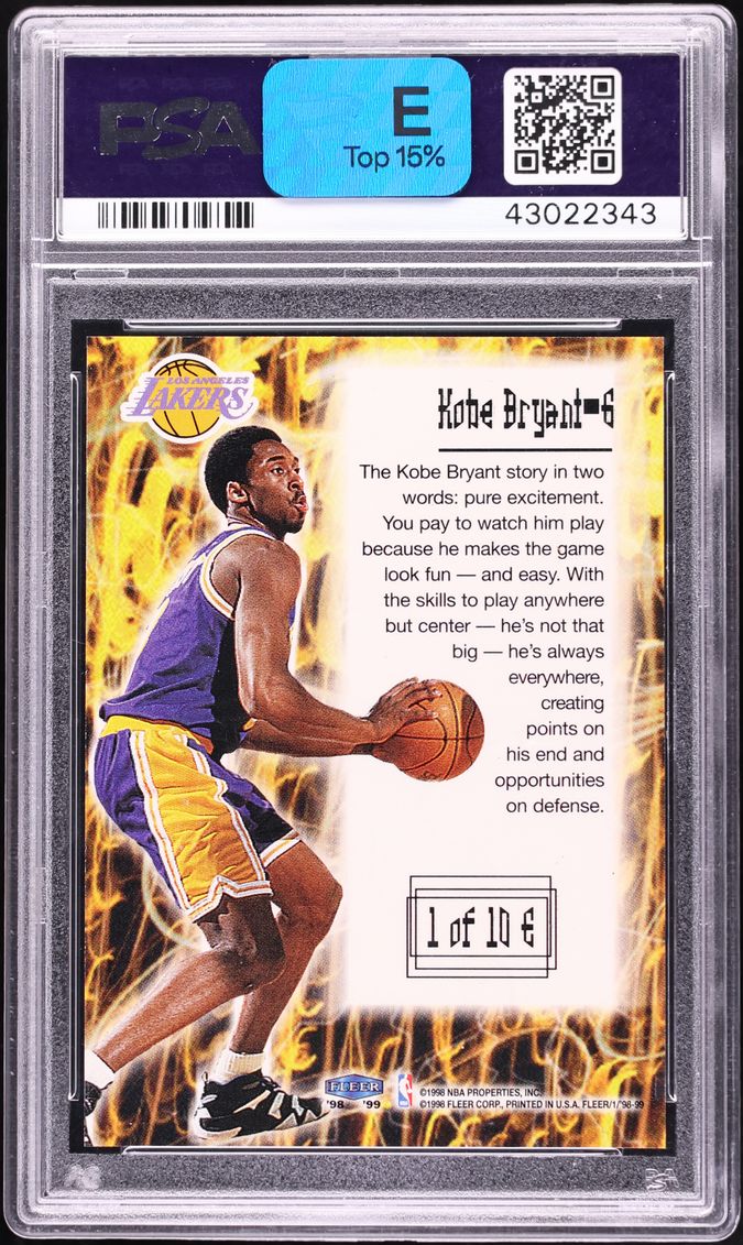1998 Fleer Electryfying Electrifying Kobe Bryant #1 PSA 10 GEM