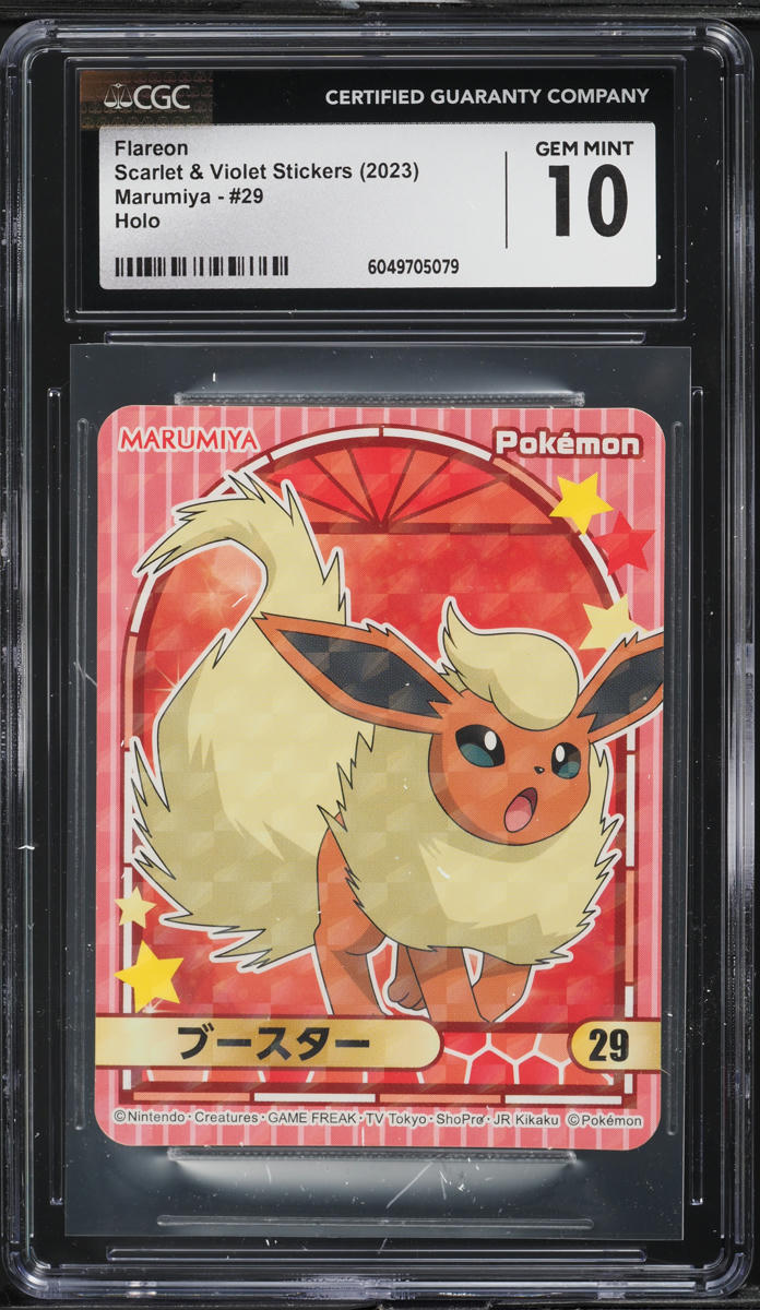 2023 Pokemon Japanese SV Stickers Marumiya Holo Flareon #29 CGC 10 GEM MINT