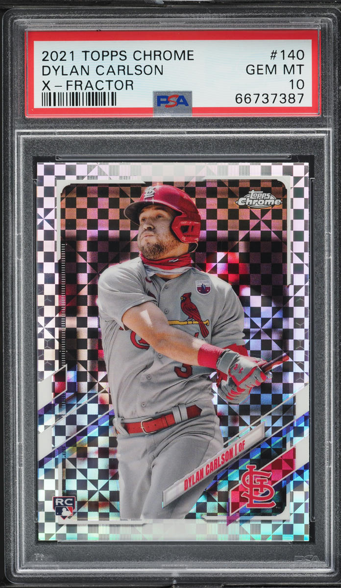 2021 Topps Chrome Xfractor Dylan Carlson ROOKIE #140 PSA 10 GEM MINT