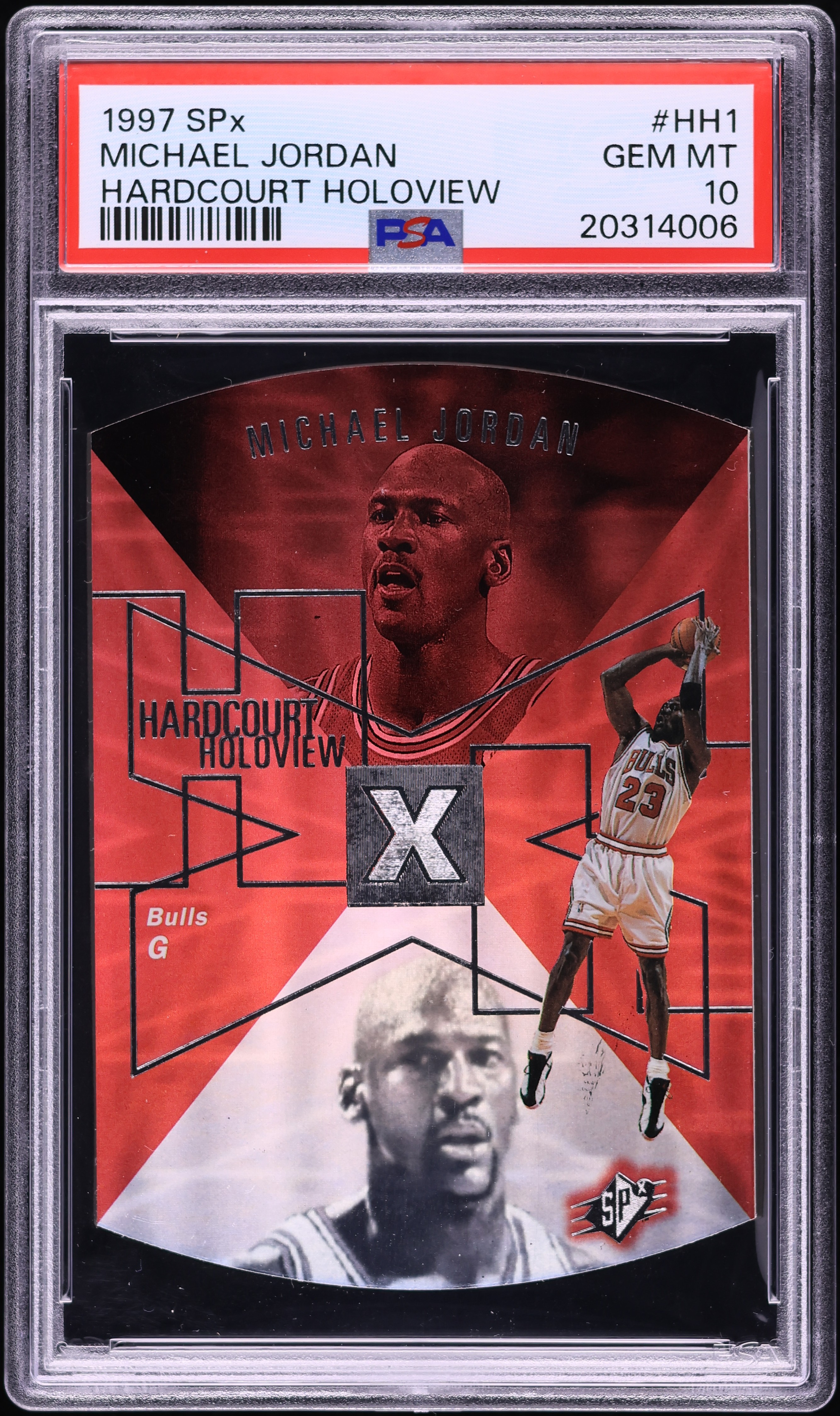 1997 SPx Hardcourt Holoview Die-Cut Michael Jordan #HH1 PSA 10 GEM