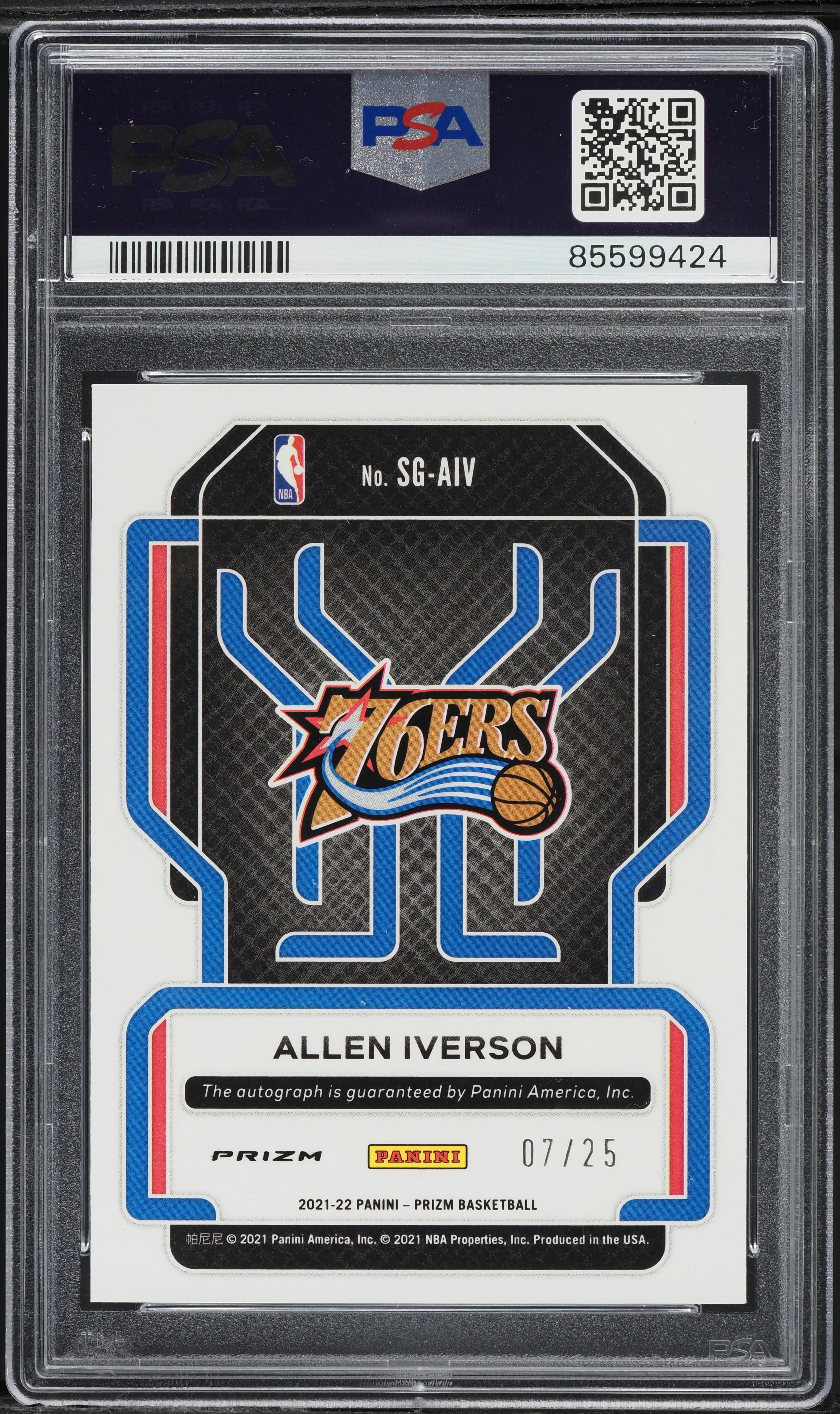 2021 Panini Prizm Signatures Mojo Allen Iverson AUTO /25 #SGAIV