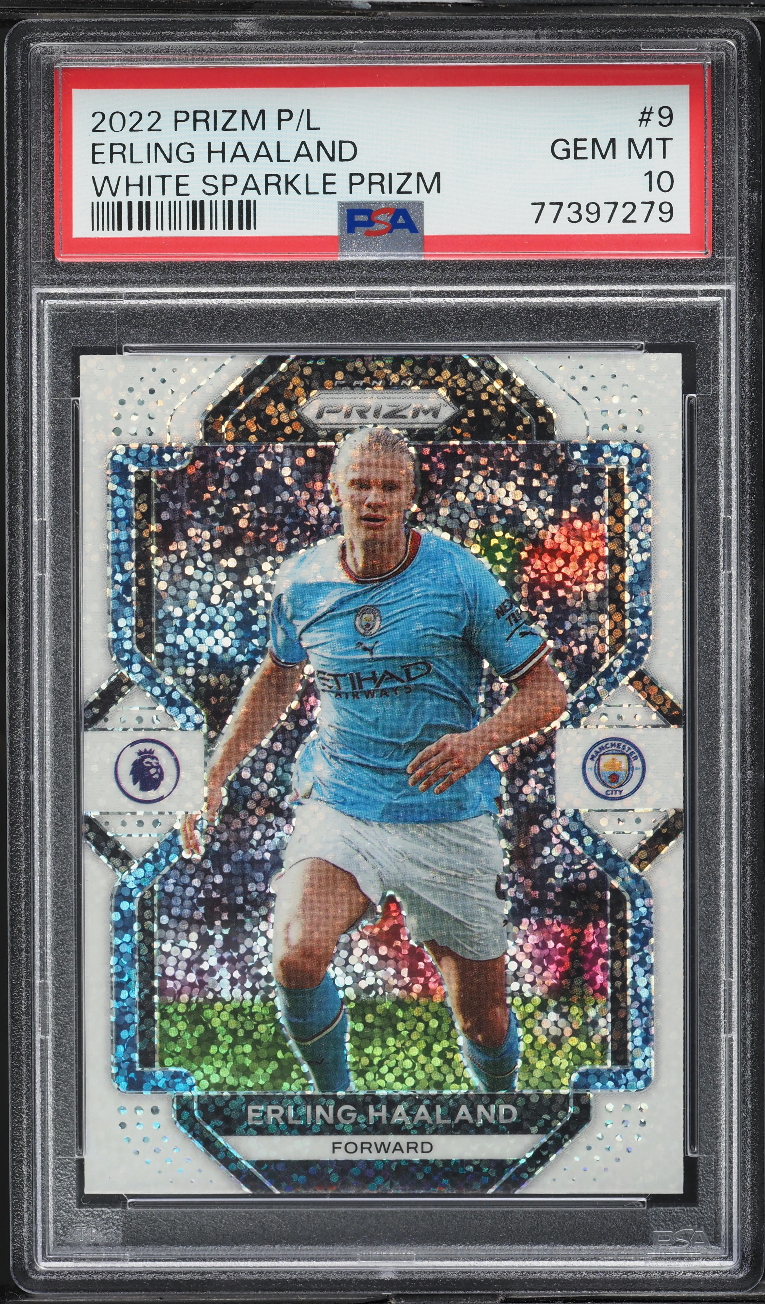 2022 Panini Prizm Premier League White Sparkle Erling Haaland #9