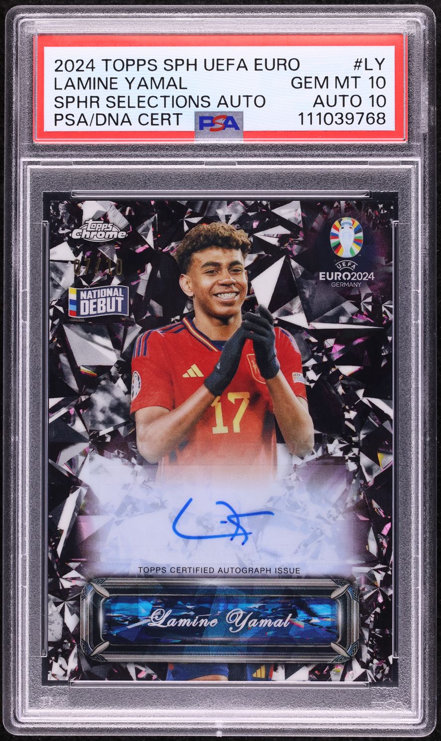 2024 Topps Chrome Sapphire Selections Black Lamine Yamal AUTO DNA 10 /10 PSA 10