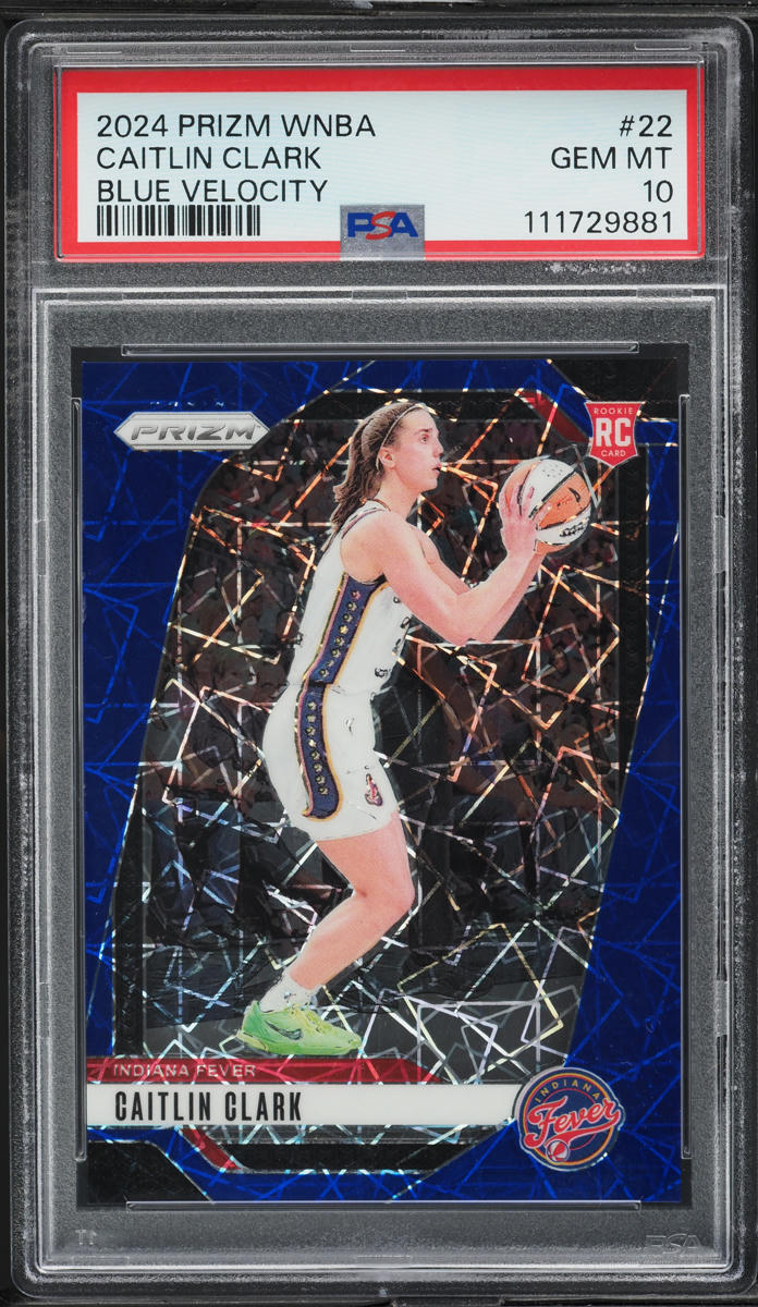 2024 Panini Prizm WNBA Blue Velocity Caitlin Clark ROOKIE #22 PSA 10 GEM MINT