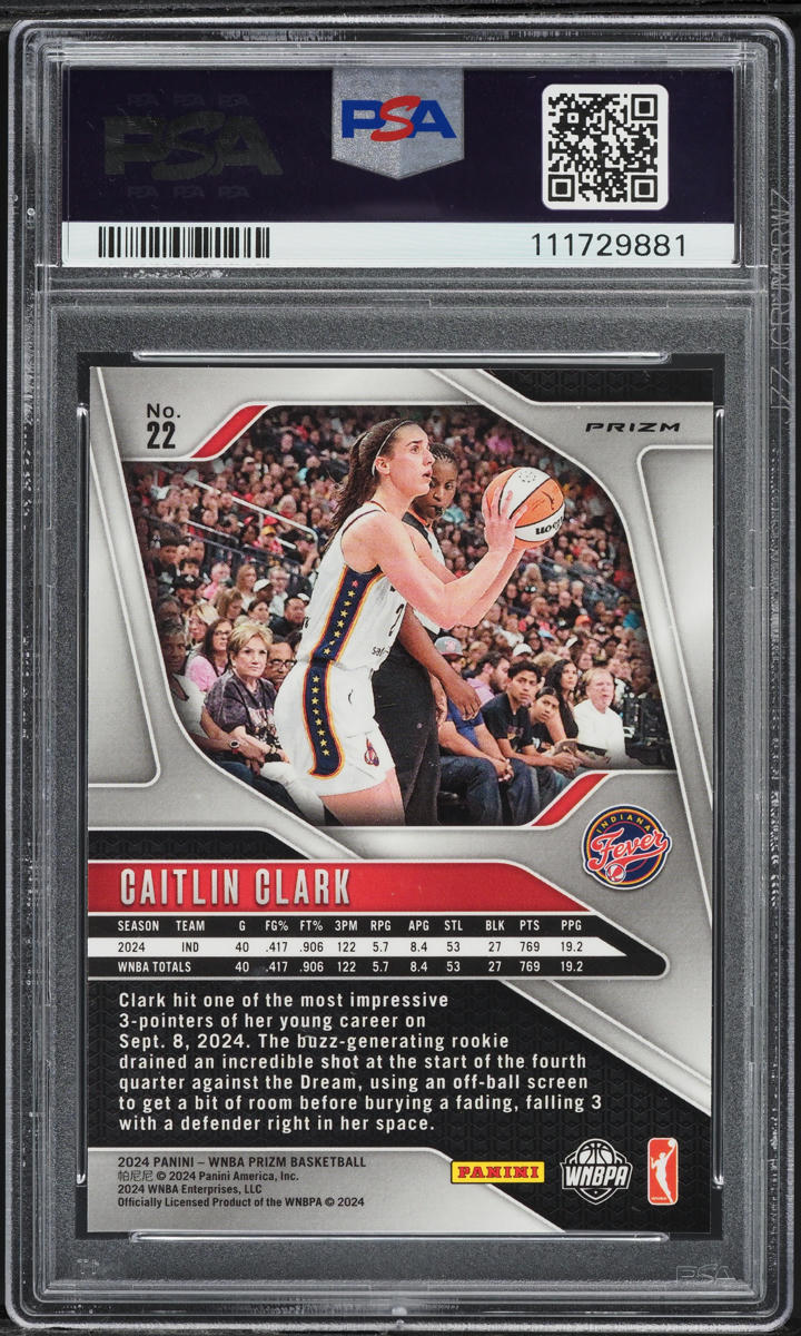 2024 Panini Prizm WNBA Blue Velocity Caitlin Clark ROOKIE #22 PSA 10 GEM MINT