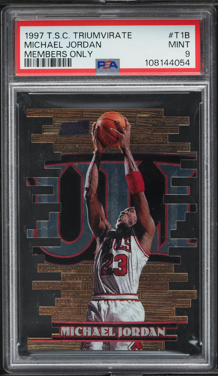 1997 Stadium Club Triumvirate Luminous Members Only Michael Jordan #T1B PSA 9