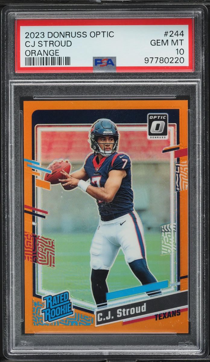 2023 Donruss Optic Orange C.J Stroud ROOKIE /249 #244 PSA 10 GEM MINT