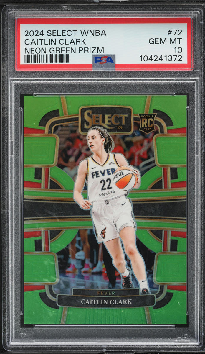 2024 Select WNBA Neon Green Prizm Caitlin Clark ROOKIE /75 #72 PSA 10 GEM MINT