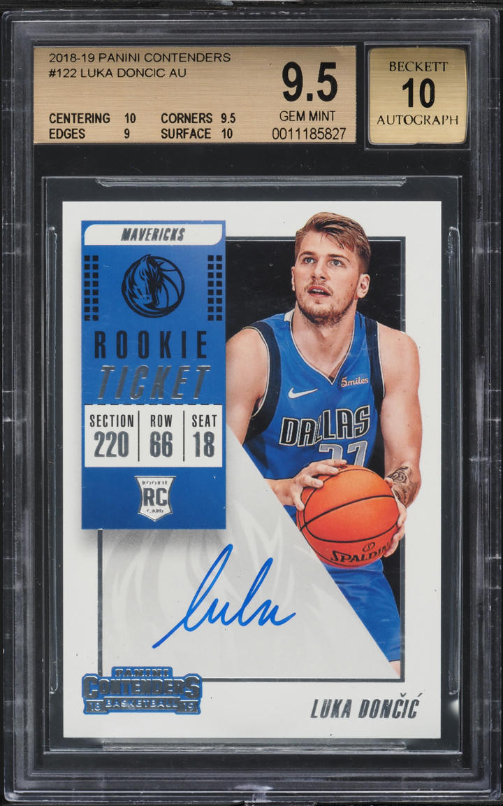 2018 Panini Contenders Luka Doncic ROOKIE AUTO #122 BGS 9.5 GEM MINT