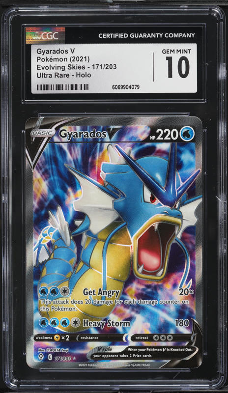 2021 Pokemon Sword & Shield Evolving Skies Full Art Gyarados V #171 CGC 10 GEM