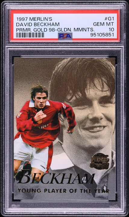 1997 Merlin's Premier Gold 98 Golden Moments David Beckham #G1 PSA