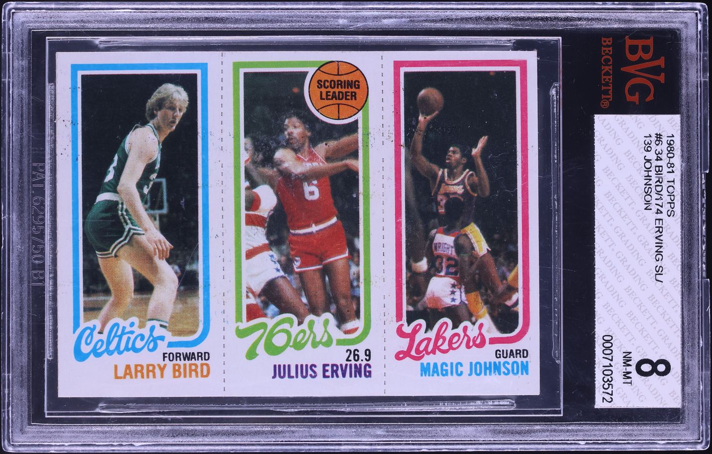 1980 Topps Basketball Larry Bird Julius Erving Magic Johnson ROOKIE BVG 8 NM-MT