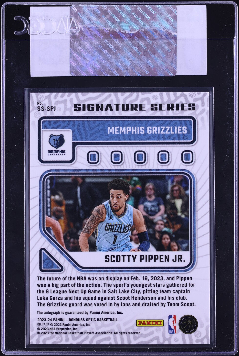 2023 Donruss Optic Series Scotty Pippen Jr. ROOKIE AUTO #SS-SPJ CGC AUTH