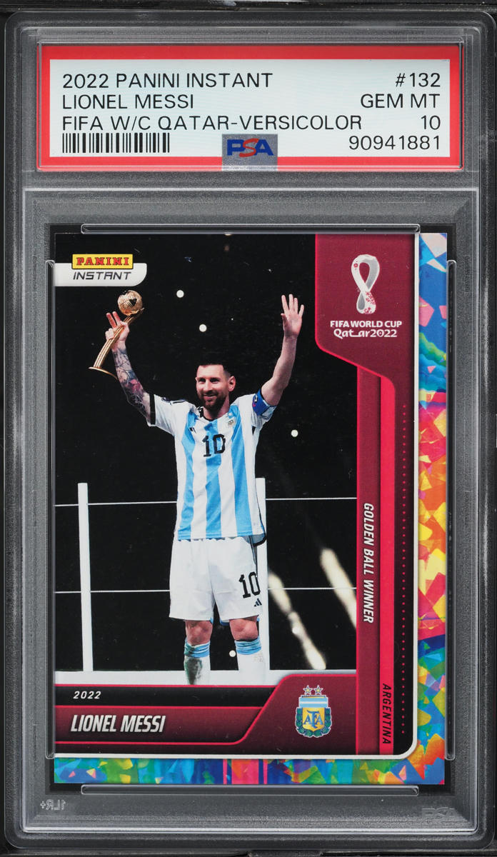 2022 Panini Instant FIFA World Cup Qatar Versicolor Lionel Messi /5 #132 PSA 10