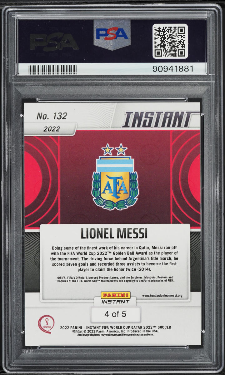2022 Panini Instant FIFA World Cup Qatar Versicolor Lionel Messi /5 #132 PSA 10