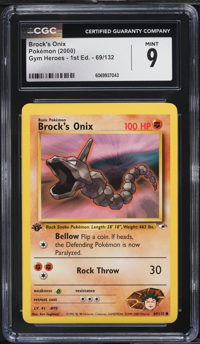 2000 Pokemon Gym Heroes 1st Edition Brock's Onix #69 CGC 9 MINT