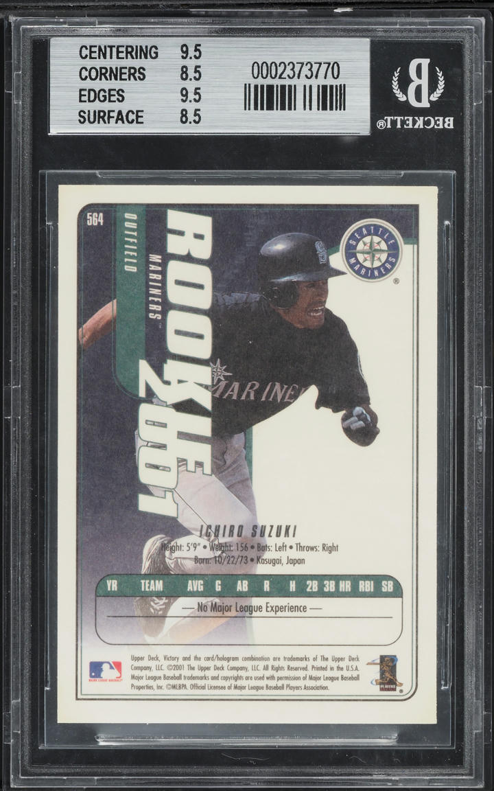 2001 Upper Deck Victory Ichiro ROOKIE #564 BGS 8.5 NM-MT+