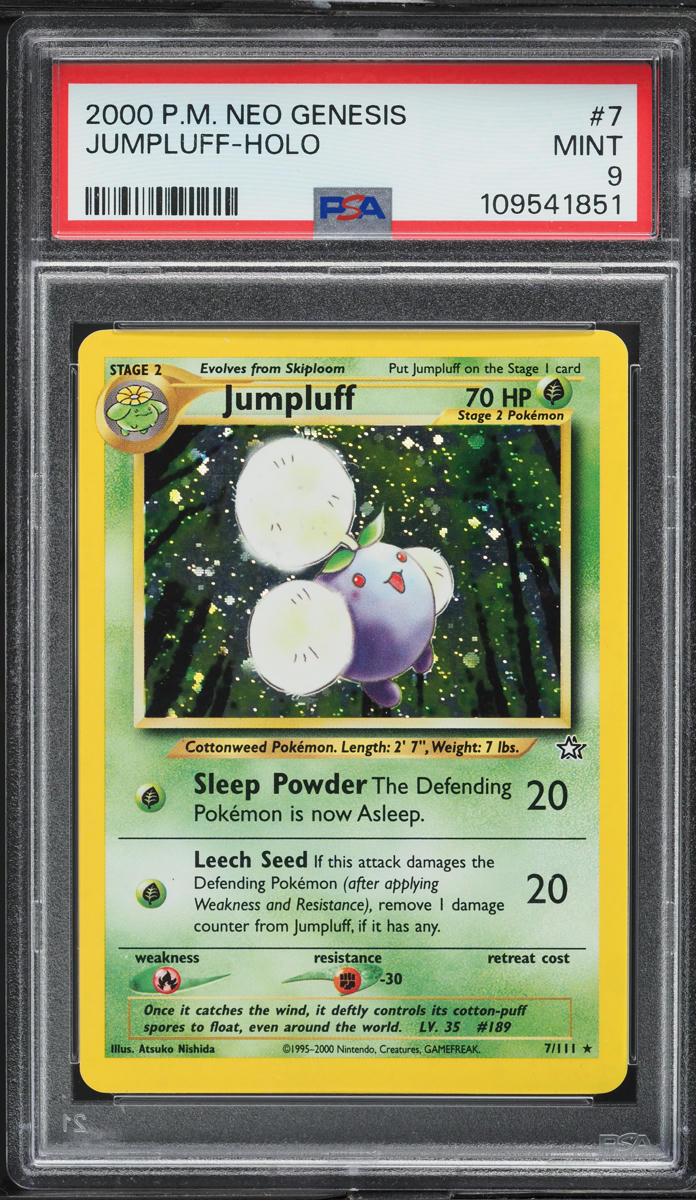 2000 Pokemon Neo Genesis Holo Jumpluff #7 PSA 9 MINT