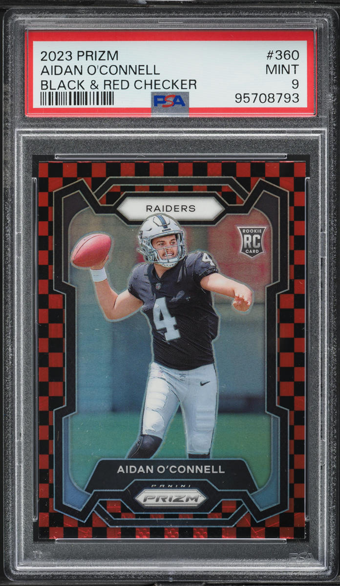 2023 Panini Prizm Black & Red Checker Aidan O'Connell ROOKIE #360 PSA 9 MINT