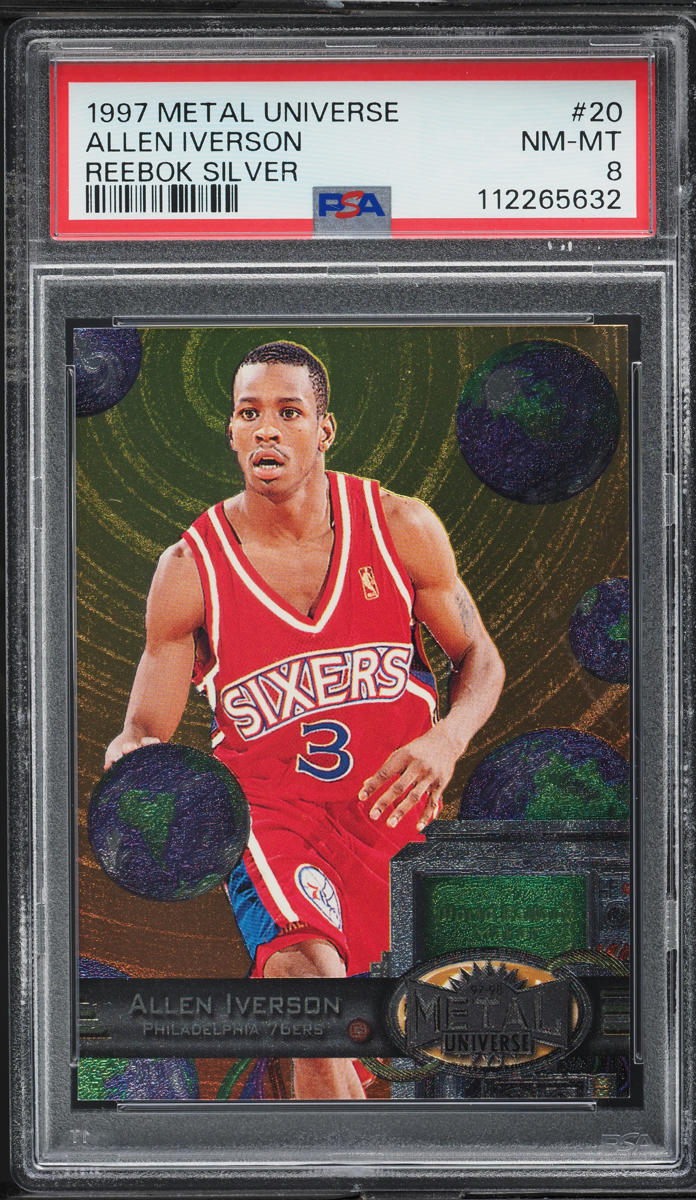 1997 Metal Universe Reebok Silver Allen Iverson #20 PSA 8 NM-MT