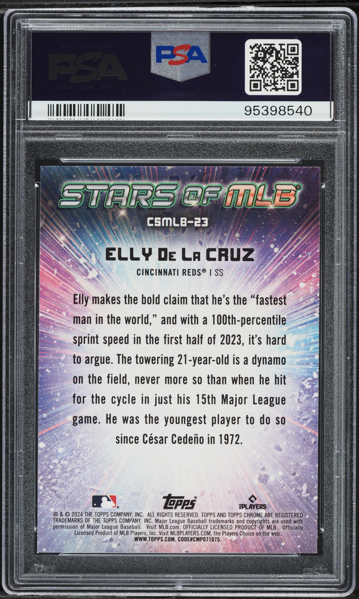 2024 Topps Chrome Stars Of MLB Elly De La Cruz ROOKIE #CSMLB-23 PSA 9 MINT