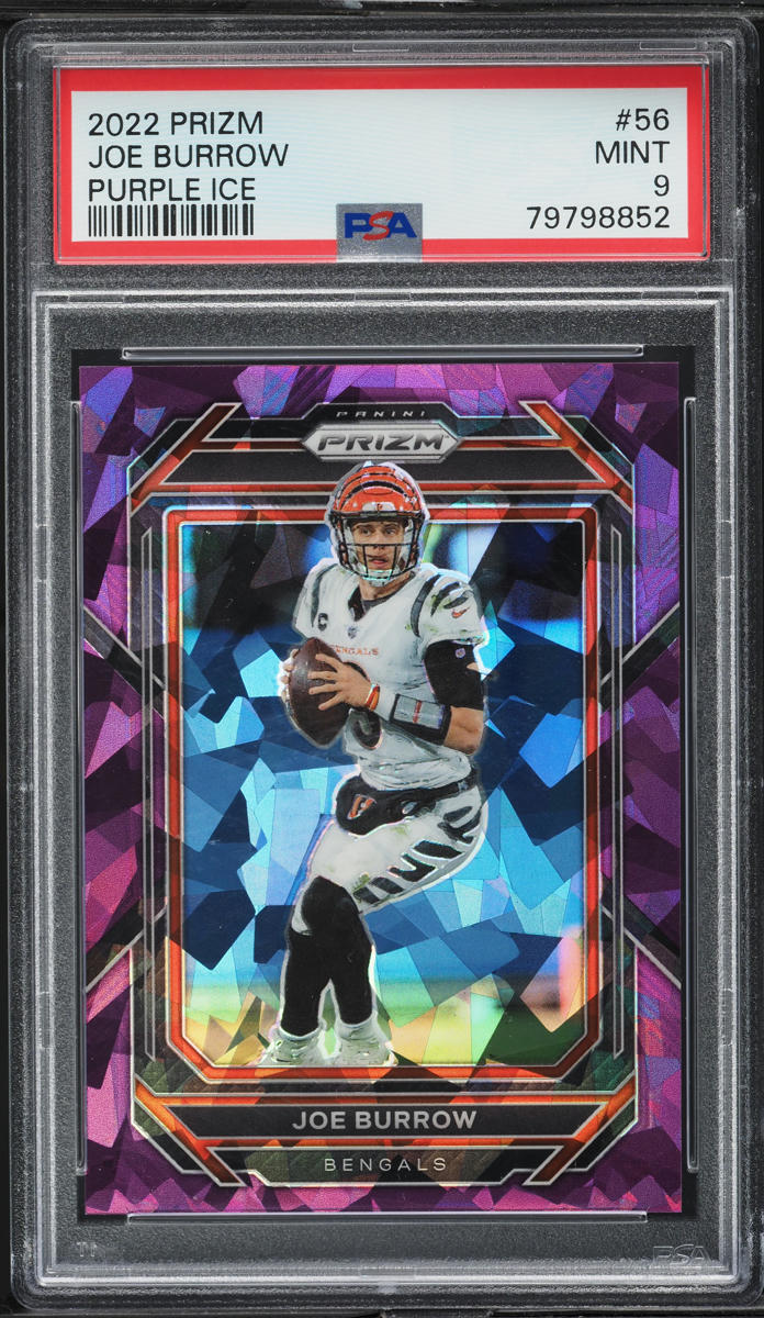 2022 Panini Prizm Purple Ice Joe Burrow /225 #56 PSA 9 MINT