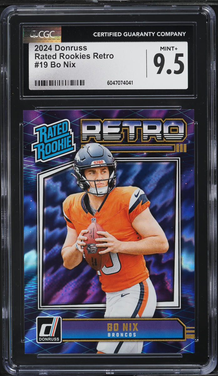 2024 Donruss Retro Bo Nix ROOKIE #19 CGC 9.5 MINT+