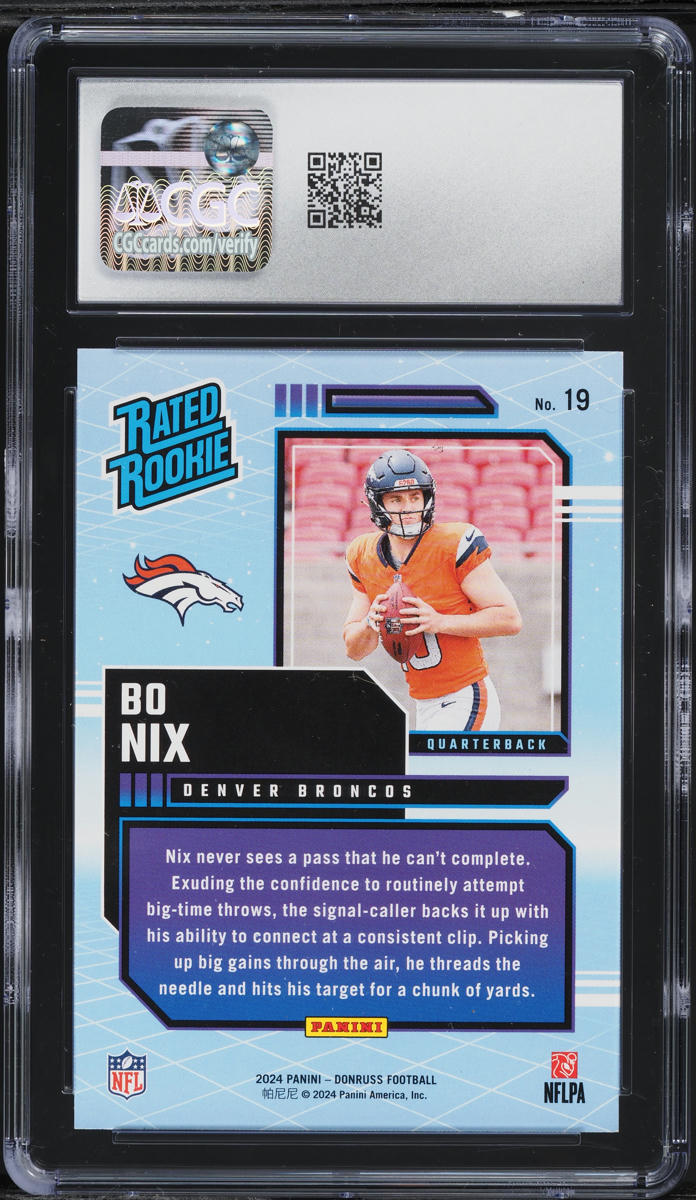 2024 Donruss Retro Bo Nix ROOKIE #19 CGC 9.5 MINT+