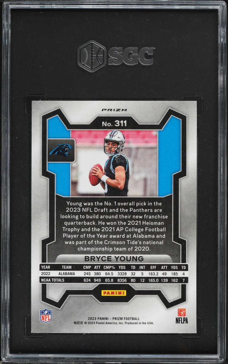 2023 Panini Prizm Orange Ice Bryce Young ROOKIE #311 SGC 9.5 MINT+