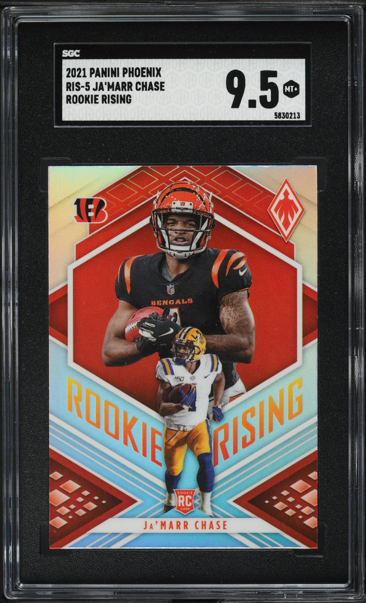 2021 Panini Phoenix Rookie Rising Ja'Marr Chase ROOKIE #RIS-5 SGC 9.5 MINT+