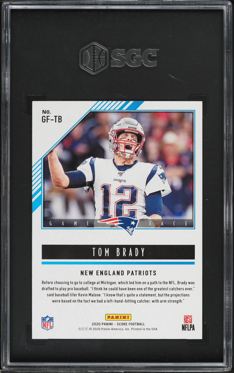 2020 Panini Score Game Face Gold Tom Brady #GF-TB SGC 10 GEM MINT