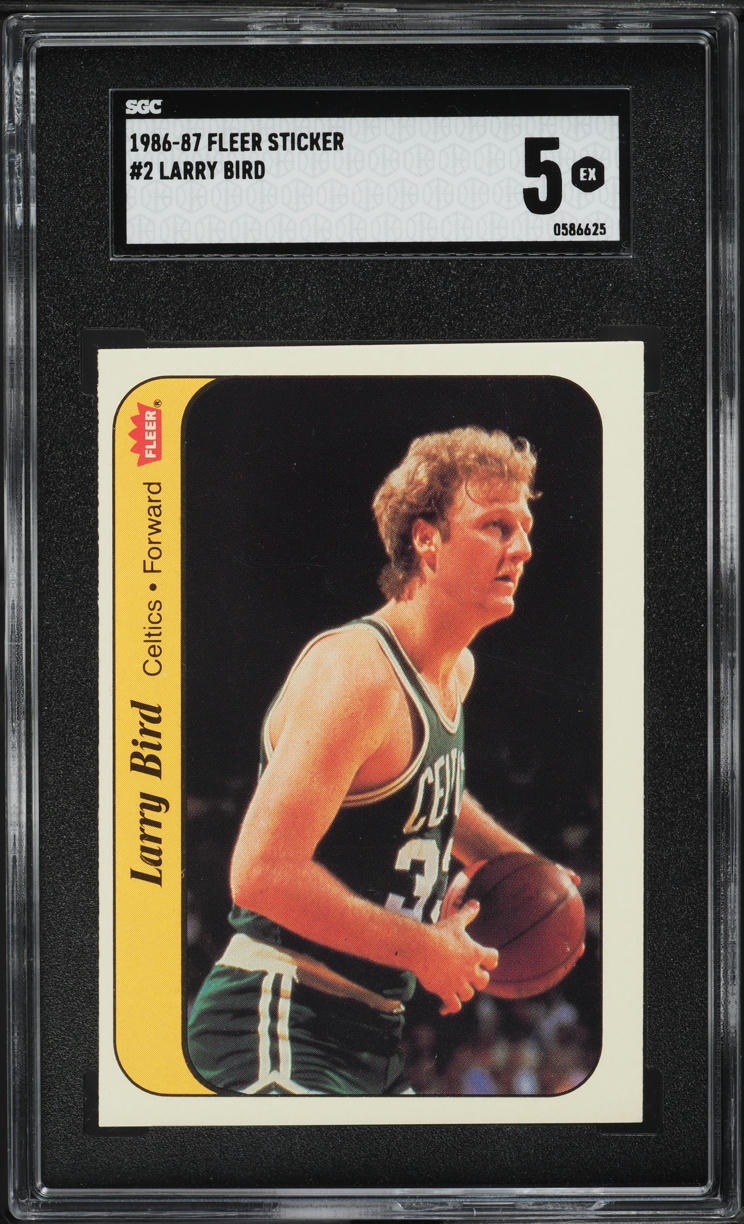 1986 Fleer Sticker Larry Bird #2 SGC 5 EX