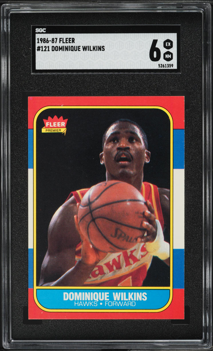 1986 Fleer Basketball Dominique Wilkins ROOKIE #121 SGC 6 EXMT