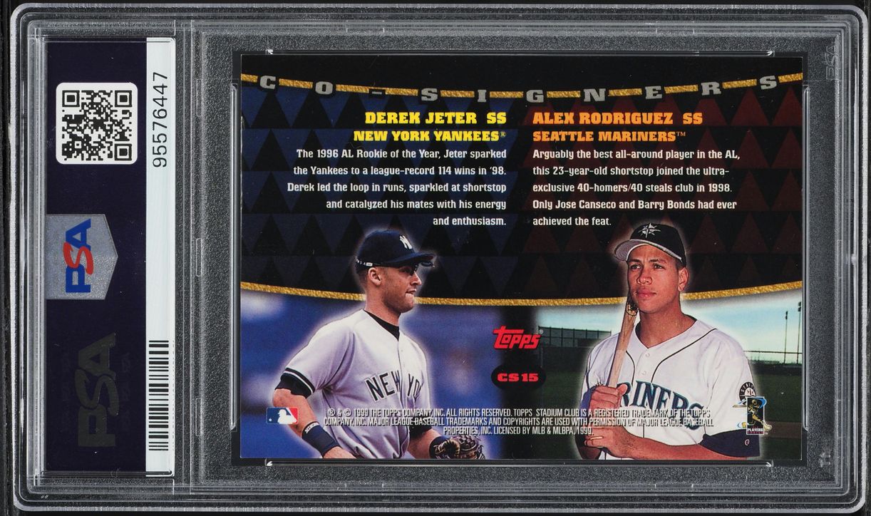 1999 Stadium Club Co-Signers Alex Rodriguez & Derek Jeter AUTO