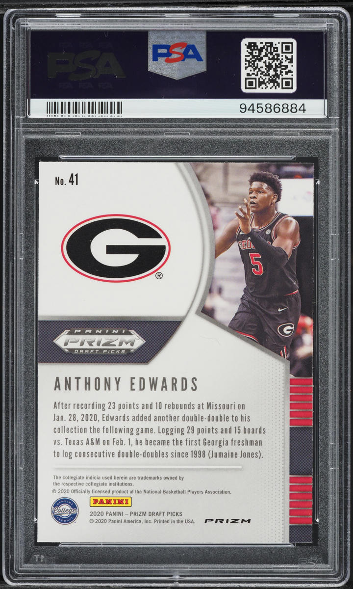 2020 Panini Prizm Draft Picks Green Anthony Edwards ROOKIE #41 PSA 10 GEM MINT