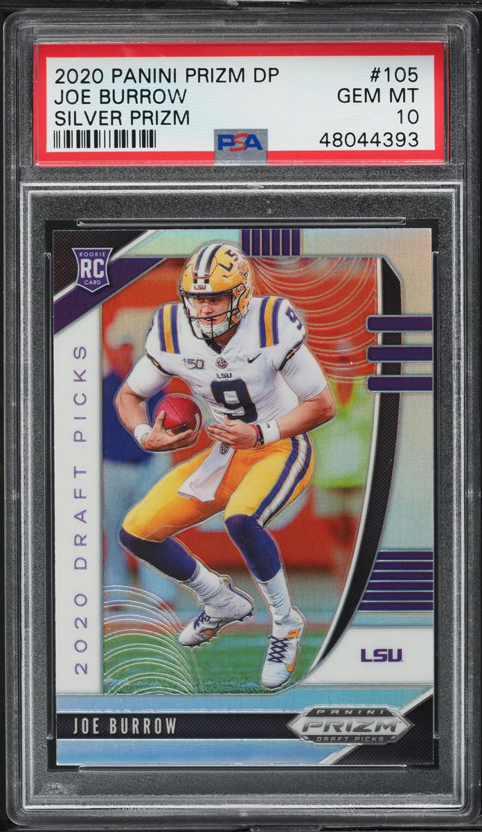 2020 Panini Prizm Draft Picks Silver Joe Burrow ROOKIE #105 PSA 10 GEM MINT