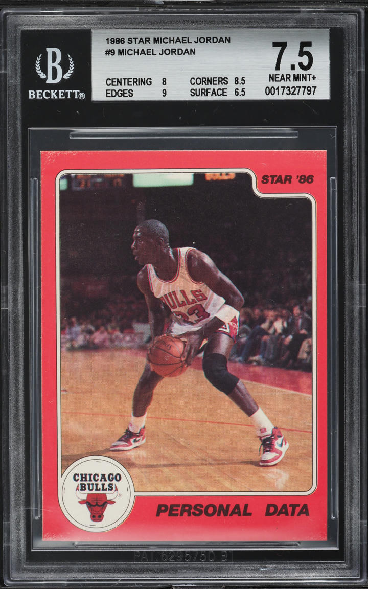 1986 Star Basketball Michael Jordan ROOKIE #9 BGS 7.5 NRMT+