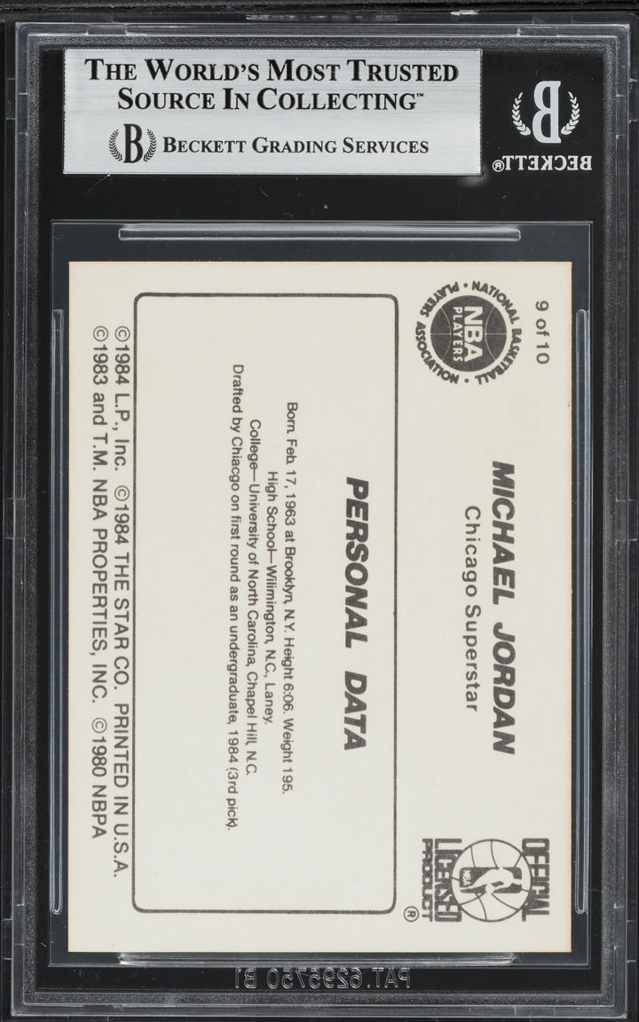 1986 Star Basketball Michael Jordan ROOKIE #9 BGS 7.5 NRMT+